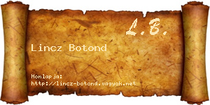 Lincz Botond névjegykártya